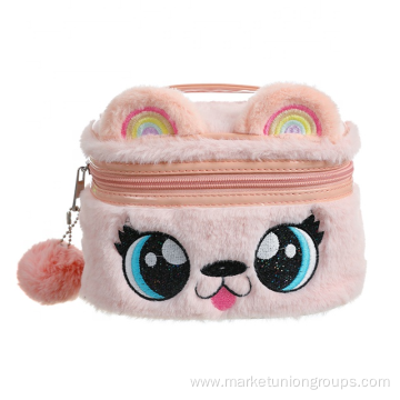 Factory OEM wholesale Cute Organizer Popular Cosmetics Bags For Kids With Handle